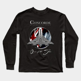 Concorde Retro Vintage British French aircraft travel pilot Long Sleeve T-Shirt